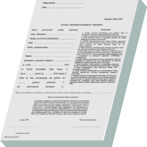 Umowa / Zamówienie szkolenia / Regulamin z RODO (A4, samokopia)