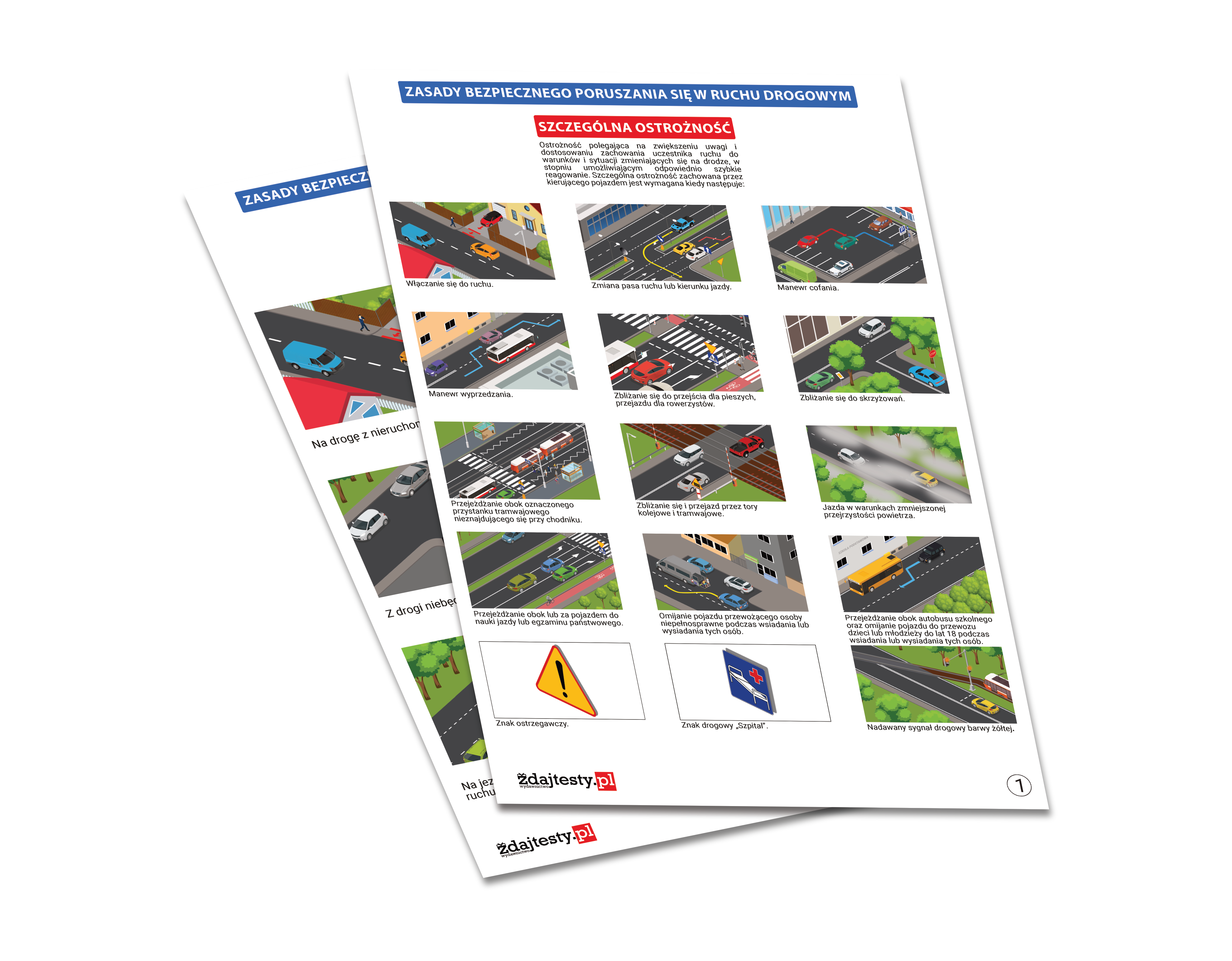 Plansze “SZCZEGÓLNA OSTROŻNOŚĆ” I “WŁĄCZANIE SIĘ DO RUCHU”