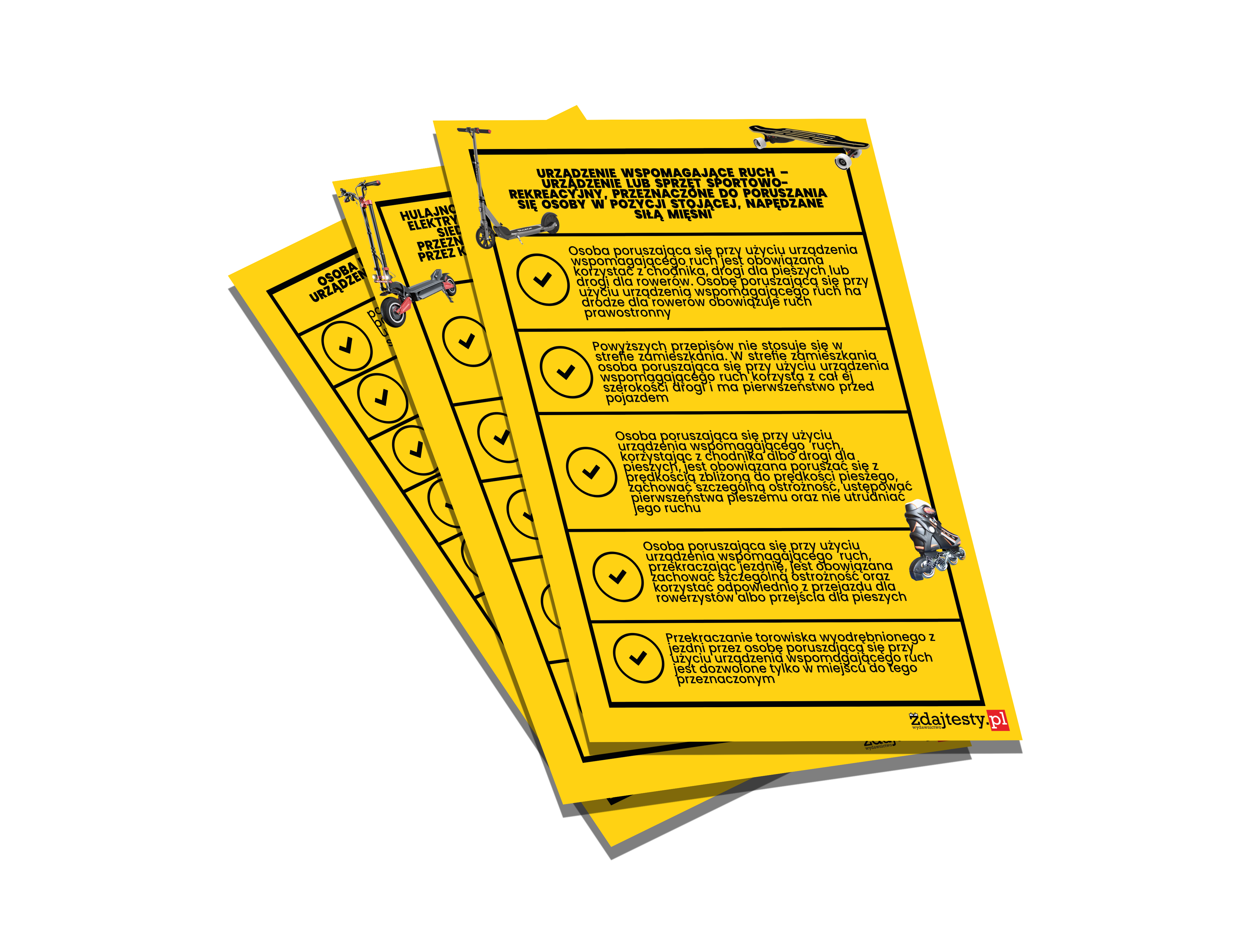 Plansze A3 – hulajnoga elektryczna, urządzenie transportu osobistego, urządzenie wspomagające ruch