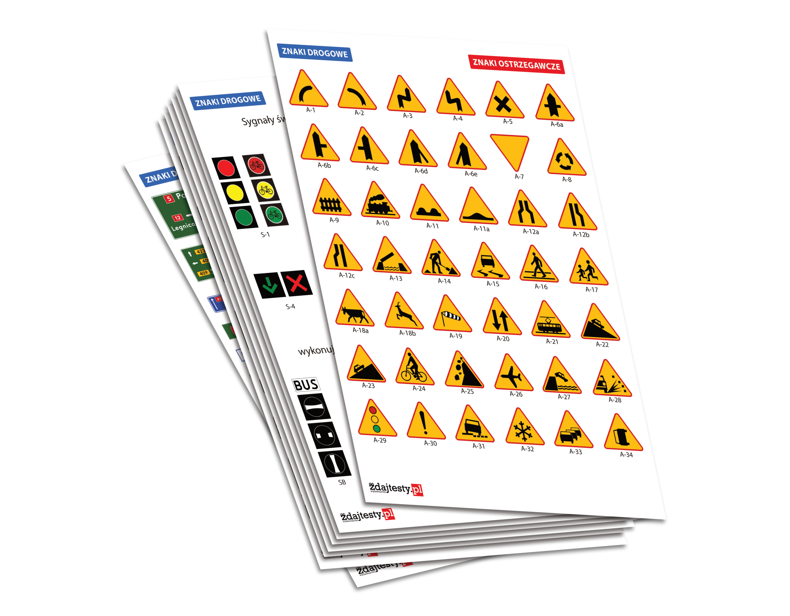 2. Komplet plansz “Znaki drogowe” – 10 sztuk