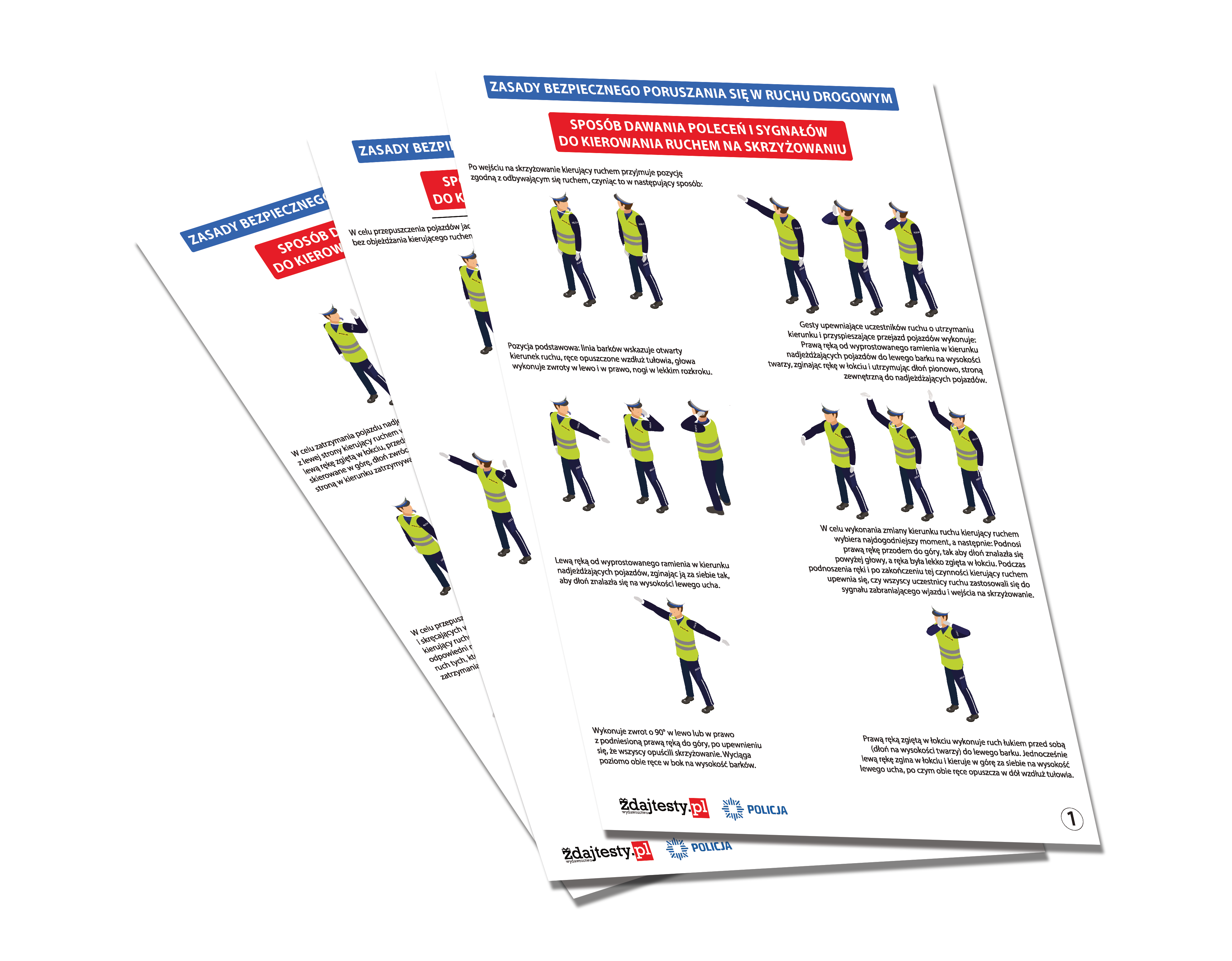 Plansze z osobą kierującą ruchem, z policjantem