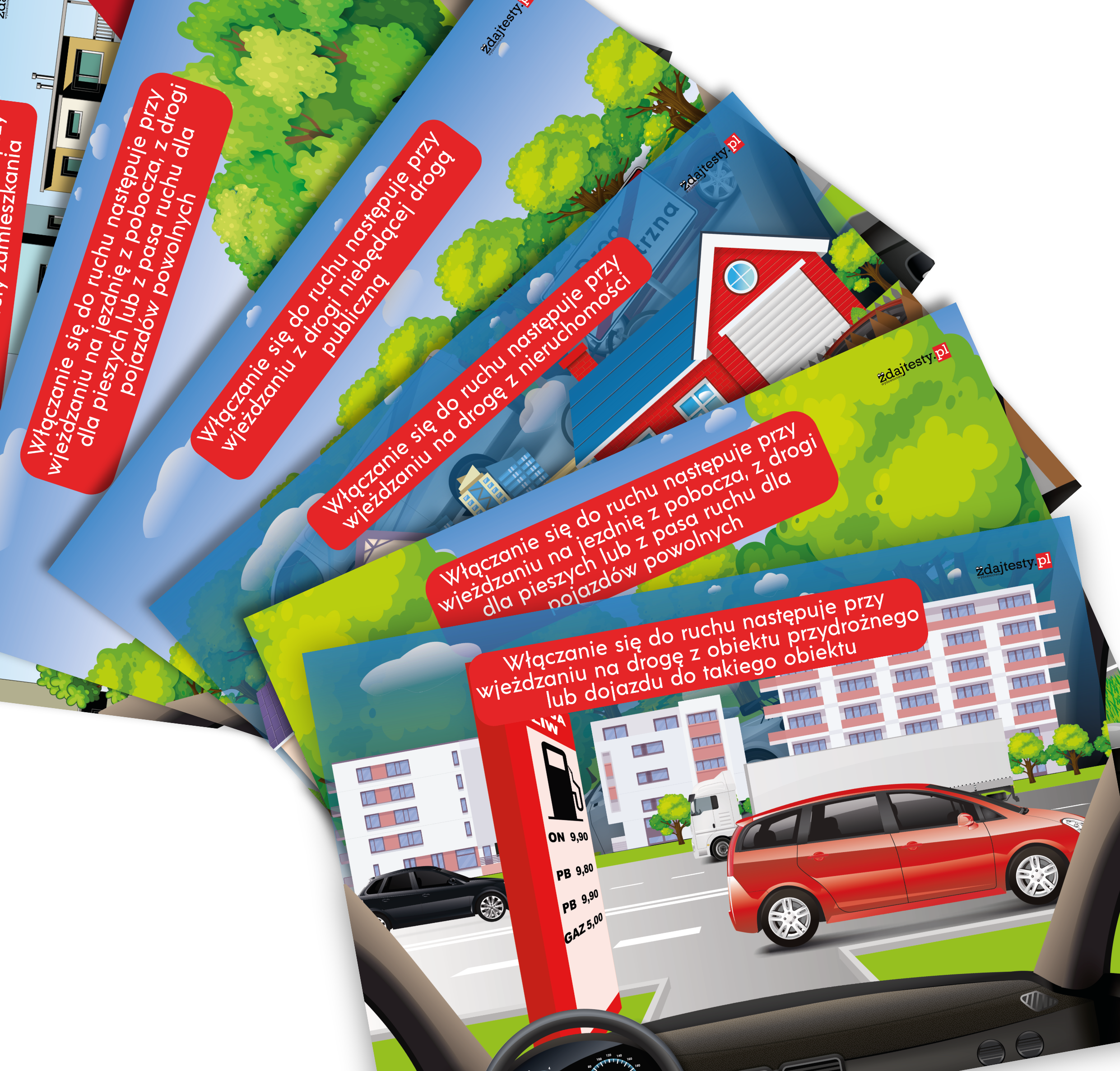 Komplet plansz “Włączanie się do ruchu” widok z perspektywy FPP